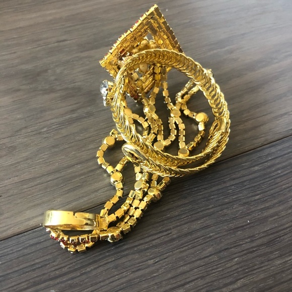 New gold jewels hand bracelet ring attached unique cute indian special - Picture 5 of 5